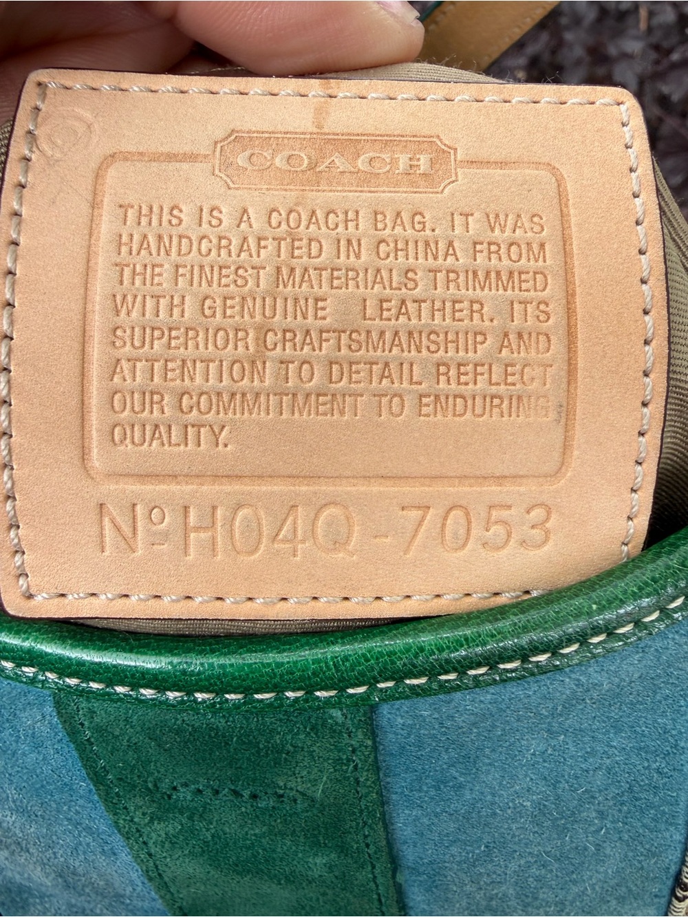 Coach Green, Tan & Blue Signature Canvas Shoulder Bag - Picture 2 of 7